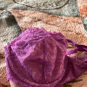 Soma Purple Satin Lace Bra